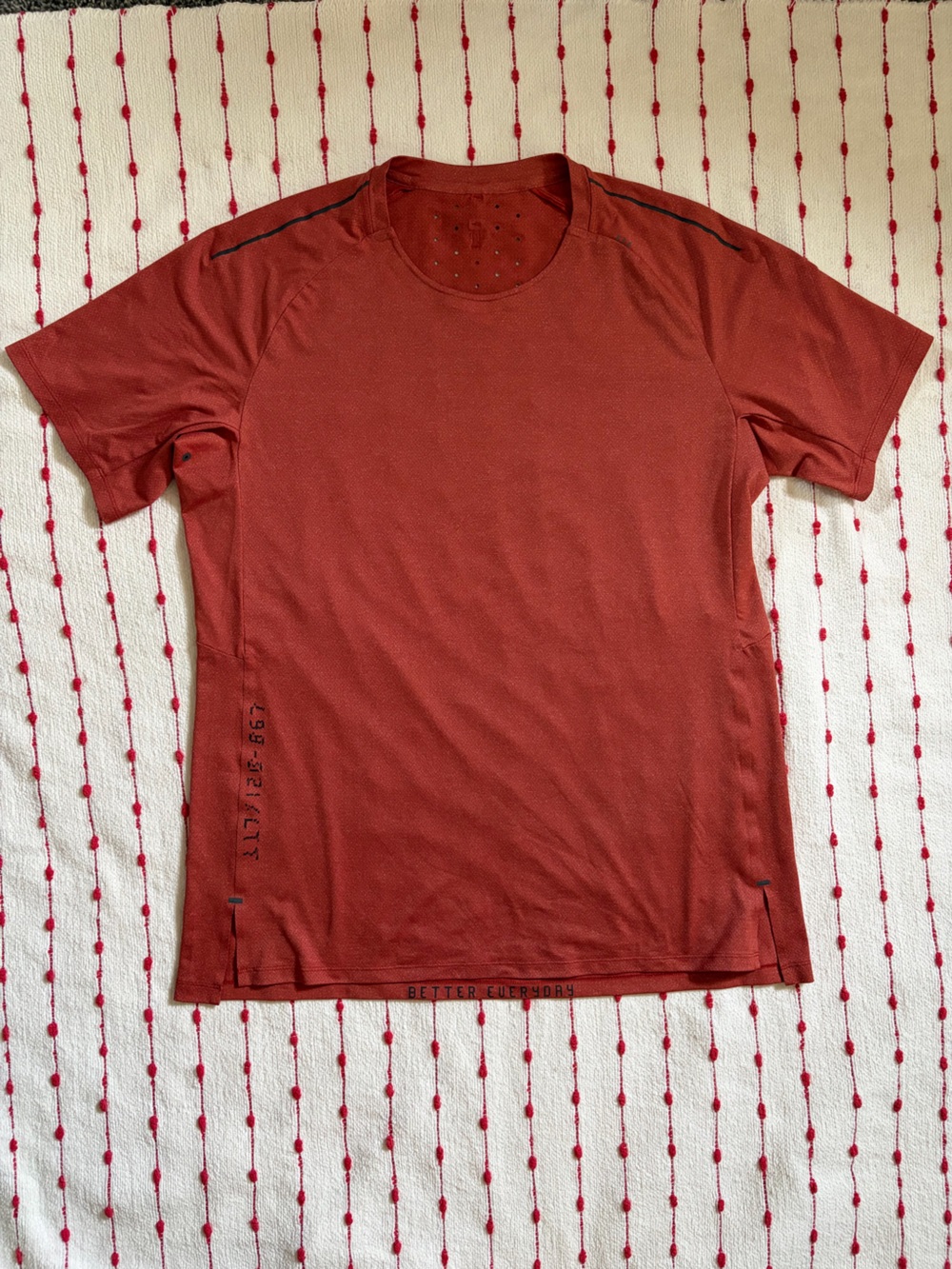 LULULEMON HTUI Orange Textured Training Top Shirt